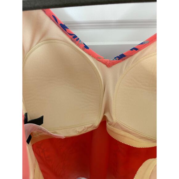 D & Co Beach Coral Tropical Print Tankini Swim Top Women’s 16 Adjustable Straps - Picture 5 of 9